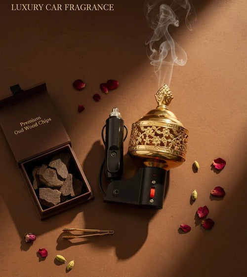 ElectrAic Car Incense Burner – Gold Design (Model E005)